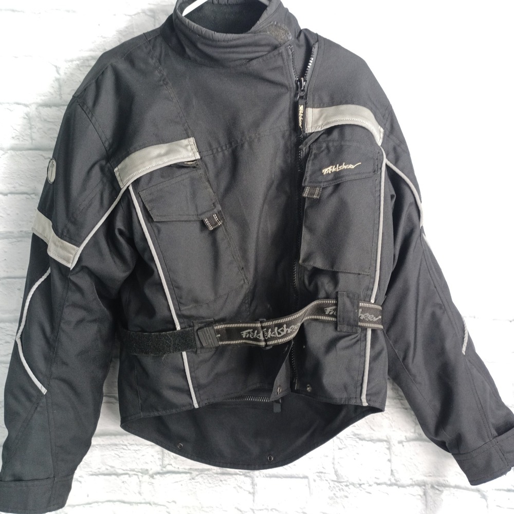 Fieldsheer Mens Black Armored Motorcycle Riding Jacket Large  w/ Liner